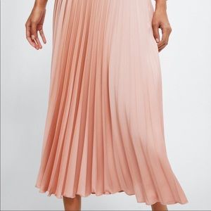 Zara Pink Pleated Midi Skirt